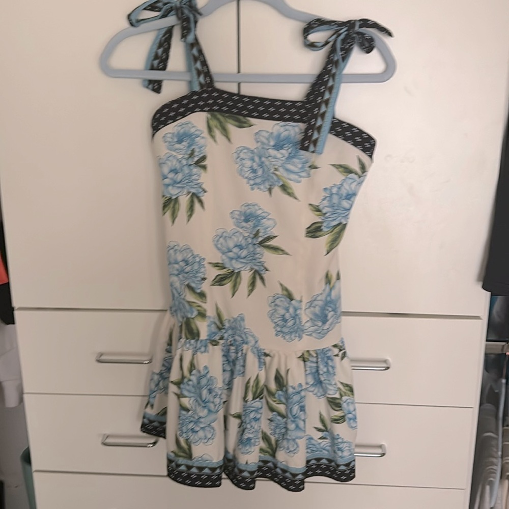 Blue floral mini dress